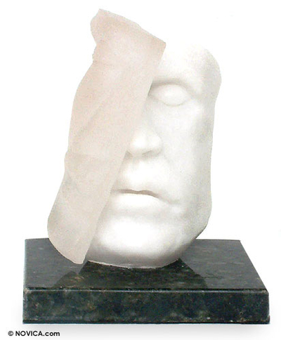 Marble resin sculpture, 'Just Me and Myself' - Marble resin sculpture