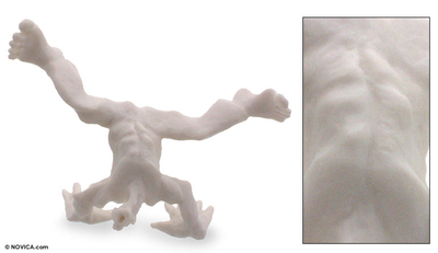 Marble sculpture, 'Art of Capoeira I' - Marble sculpture