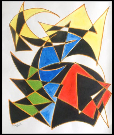 'Sugarloaf and Red Beach II' - Original Abstract Painting