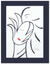 'Kolibri'. - Freiform-abstrakte Tuschemalerei eines Vogels und einer Frau