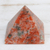 Calcite pyramid, 'Tangerine Dream' - Hand Carved Orange Calcite Pyramid (image 2b) thumbail