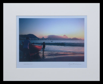 'Dawn in Copacabana' (20 inch) - 20 Inch Beach at Sunrise Color Photograph 