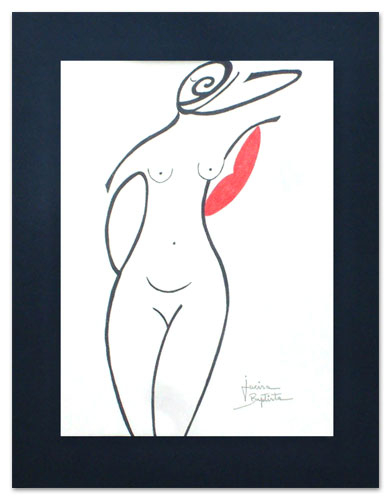 'Deseo' - Tinta desnuda artística sobre pintura de cartulina