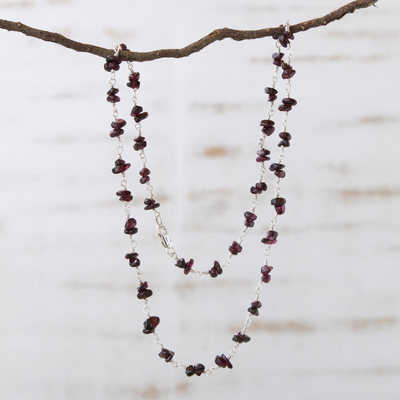 Garnet necklace, 'Cherries' - Garnet necklace