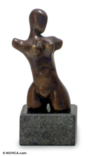 Bronze sculpture, 'Charming Woman' - Bronze sculpture