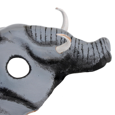 Leather mask, 'Brave Elephant' - Leather mask