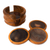 Gray agate and cedar coasters, 'Burning Mist' (set of 6) - Fair Trade Agate and Cedar Wood Coasters (Set of 6) (image 2a) thumbail