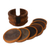 Gray agate and cedar coasters, 'Burning Mist' (set of 6) - Fair Trade Agate and Cedar Wood Coasters (Set of 6) (image 2c) thumbail