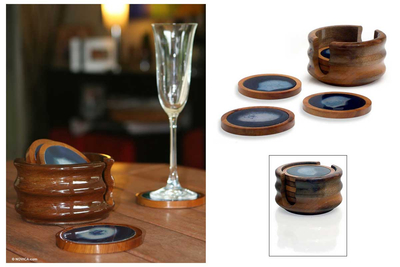 Men's curated gift set, 'Toast Time' - Men's Curated Gift Set for Entertaining with Agate Items