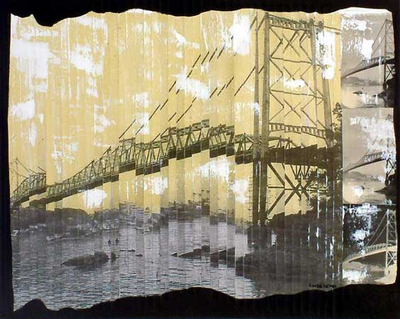 'El Puente' - Collage de fotos del puente brasileño Acrílico sobre lienzo