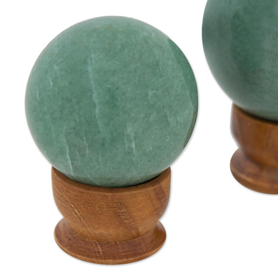 Bolas de cuarzo verde, (par) - Bolas de cuarzo verde (Pareja)