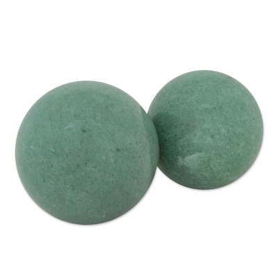 Bolas de cuarzo verde, (par) - Bolas de cuarzo verde (Pareja)