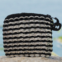 Soda pop-top coin purse, 'Black Style' - Soda pop-top coin purse