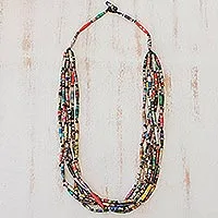 Long necklace, 'Rainbow Paths'