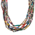 Long necklace, 'Rainbow Paths' - Hand Made Recycled Paper Long Necklace (image 2d) thumbail