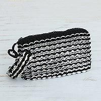 Soda pop-top wristlet bag, 'Midnight Spark'