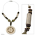 Leather and jade long necklace, 'Amazon Flower' - Handcrafted Coconut Shell and Jade Necklace