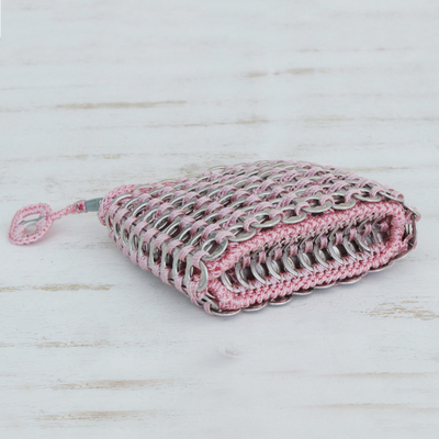 Soda pop-top coin purse, 'Pink Style' - Soda pop-top coin purse