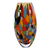 Handblown art glass vase, 'Carnival Confetti' (11 inch) - Unique Murano Inspired Glass Vase (11 inch)