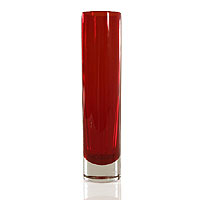 Handblown art glass vase, Scarlet Column