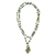 Lange Öko-Halskette in Schlangenform - Handgefertigte Halskette aus recyceltem Papier und Serpentin