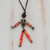 Hematite long necklace, 'Red Puppet' - Hand Made Recycled Paper Pendant Necklace (image 2b) thumbail