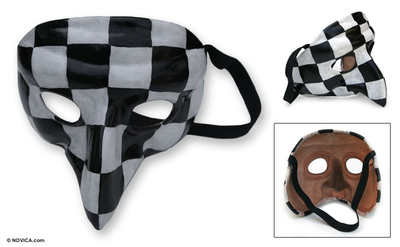 Leather mask, 'Punchinello' - Leather mask