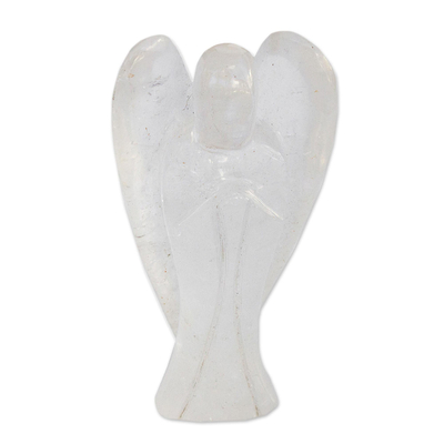 Quartz statuette, 'Purity of an Angel' - Handmade Brazilian Quartz Sculpture