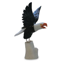 Calcite and onyx statuette, 'American Eagle'