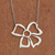 Sterling silver flower necklace, 'Bow of Victory' - Sterling silver flower necklace