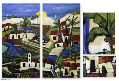 'Sun on the Itaunas Dunes' (diptych) - Landscape Expressionist Painting
