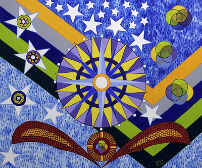 'Stars of My Country' - Abstract Modern Painting from Brazil