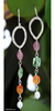 Amethyst and carnelian dangle earrings, 'Rainbow Leaf' - Unique Sterling Silver Multigem Earrings