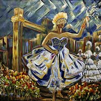 'Diosa del rayo' (2007) - Pintura expresionista de bellas artes original