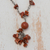 Recycled paper beaded necklace, 'Novel' - Recycled Paper and Goldstone Necklace (image 2) thumbail