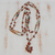 Recycled paper beaded necklace, 'Novel' - Recycled Paper and Goldstone Necklace (image 2c) thumbail