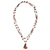 Recycled paper beaded necklace, 'Novel' - Recycled Paper and Goldstone Necklace (image 2e) thumbail