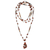 Recycled paper beaded necklace, 'Novel' - Recycled Paper and Goldstone Necklace (image 2f) thumbail