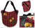 Cotton and leather handbag, 'Plaid Tulips' - Cotton and leather handbag