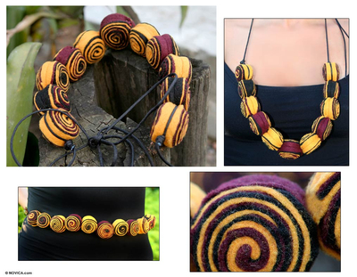 Belt-necklace, 'Grape Cocoon' - Belt-necklace