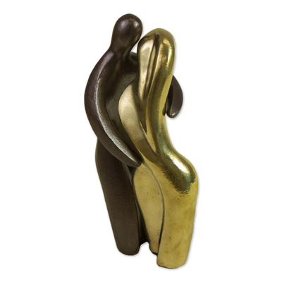 Bronze sculptures, 'The Kiss' (pair) - Handcrafted Romantic Bronze Sculpture (Pair)