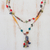 Quartz and sodalite long necklace, 'Recycling Rainbows' - Recycled Paper and Gemstone Y Necklace thumbail