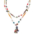 Quartz and sodalite long necklace, 'Recycling Rainbows' - Recycled Paper and Gemstone Y Necklace (image 2c) thumbail