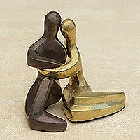 Bronze sculptures, 'In Love' (pair)