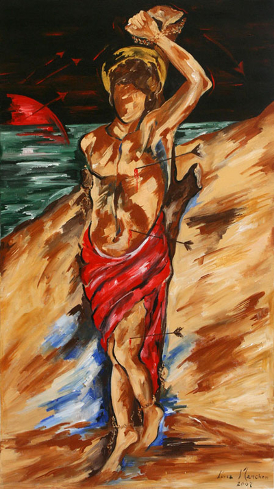 'San Sebastian' - Spiritual Expressionist Painting