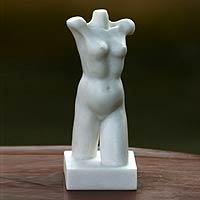 Marble resin sculpture, 'Pregnant' - Marble resin sculpture