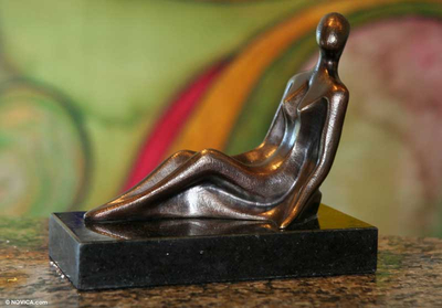 Bronze sculpture, 'Contemplation' - Bronze sculpture