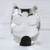 Handblown art glass paperweight, 'Black Crystal Owl' - Murano Inspired Glass Handblown Paperweight thumbail