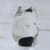 Handblown art glass paperweight, 'Black Crystal Owl' - Murano Inspired Glass Handblown Paperweight (image 2c) thumbail