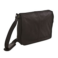 Leather laptop case, Executive Finesse in Dark Brown